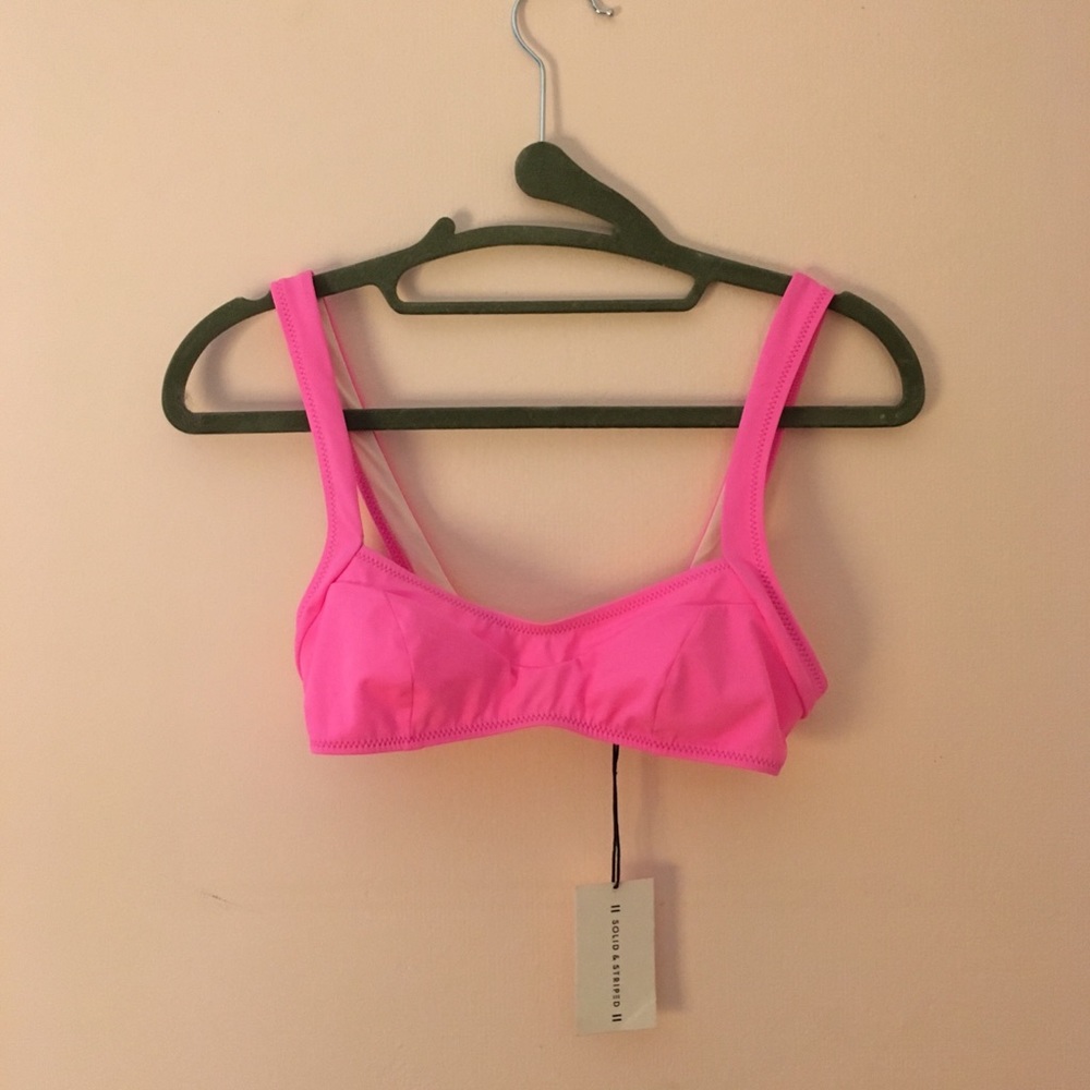 Solid and striped bikini